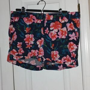 Joe Fresh navy pink floral shorts Sz  10
